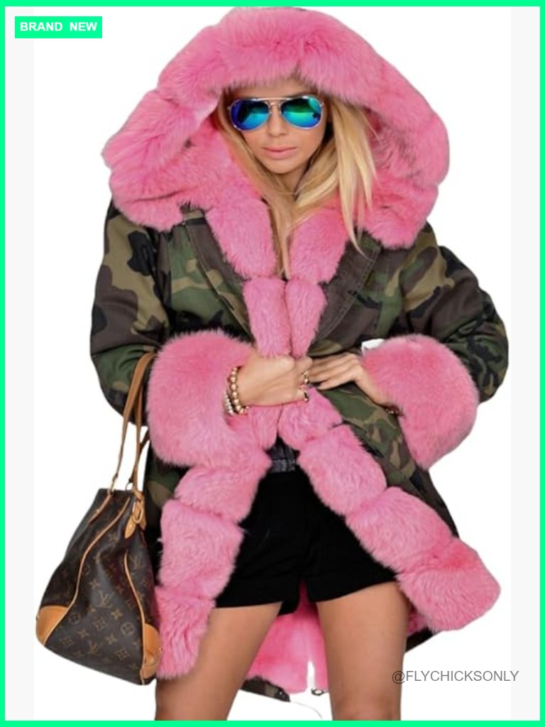 Cotton Fur Polyester Puffer Jacket Warm Thicken Long Parka Overcoat